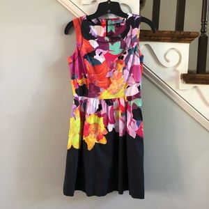 Cynthia Cynthia Rowley Black Floral Print Dress, Size 2